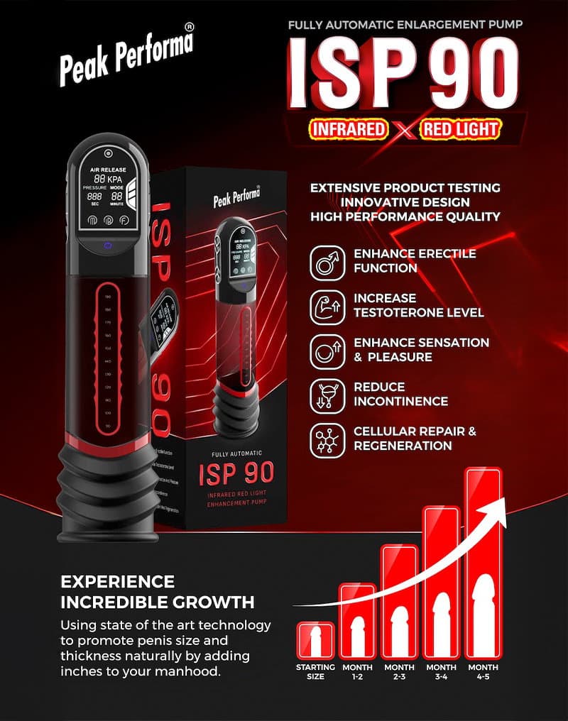 Peak Performa - ISP 90 - Pomp met infraroodrood licht voor prestatieverbetering - Zwart/Rood 2