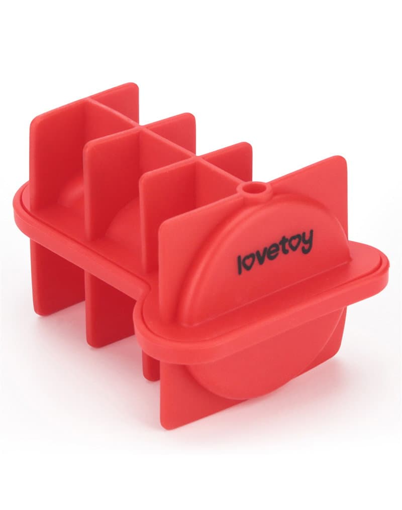 LoveToy - Mace Siliconen IJsblokjesvorm - Mini Penis - Rood
