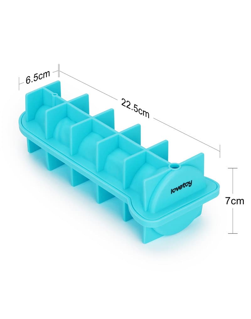 LoveToy - Siliconen IJsblokjesvorm - Realistische Penis - Blauw 9