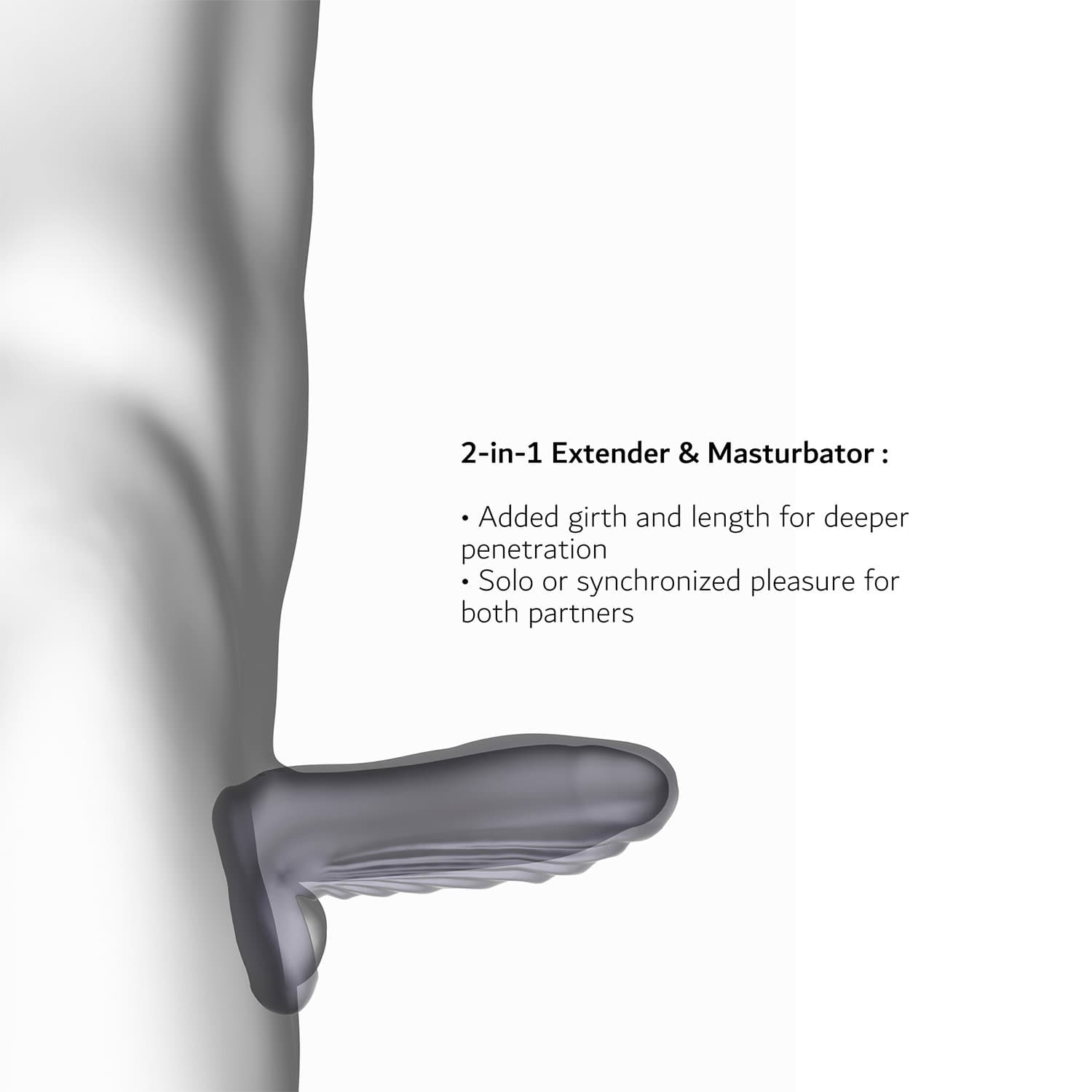 MANWAN - Ryzer Max - Penisverlenger en zachte masturbatie Sleeve - Black Plum 5