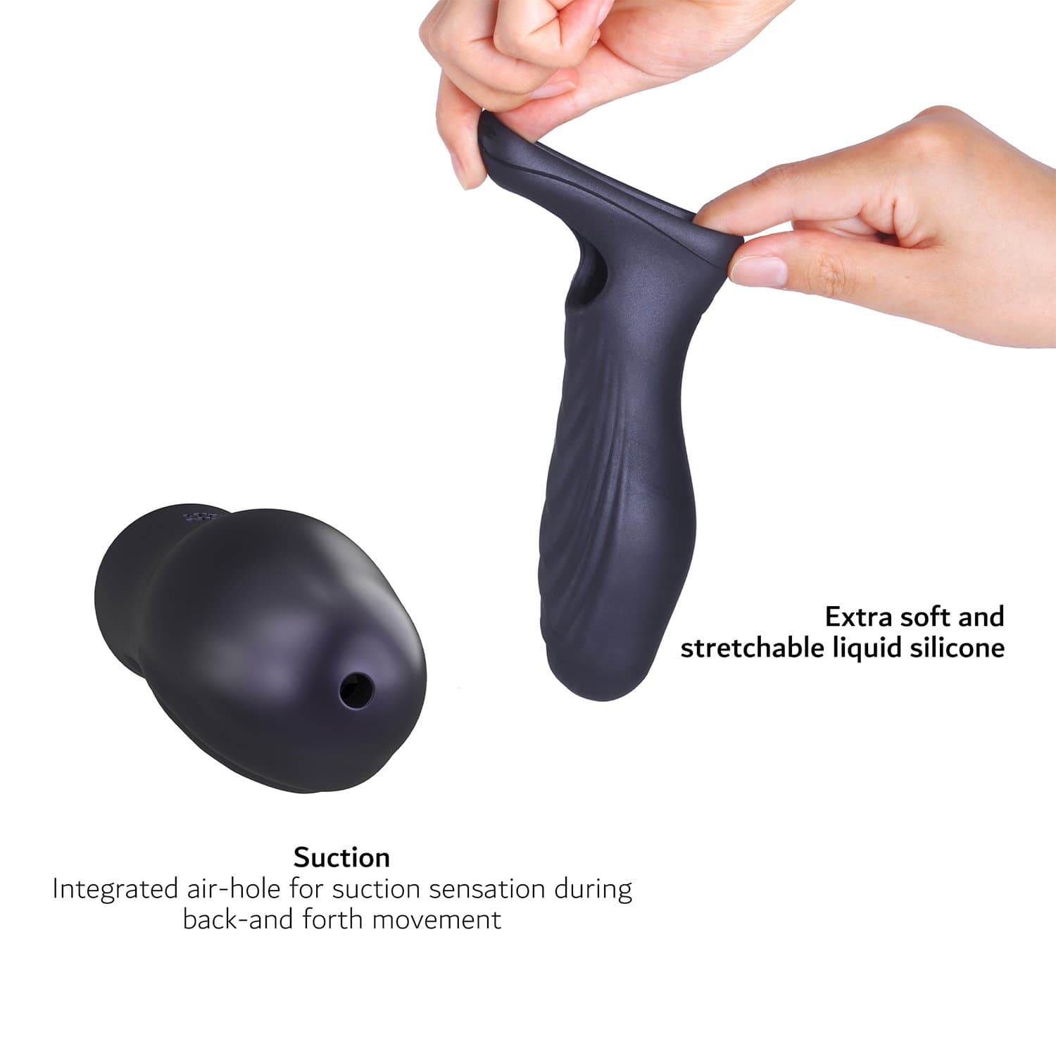 MANWAN - Ryzer Max - Penisverlenger en zachte masturbatie Sleeve - Black Plum 6