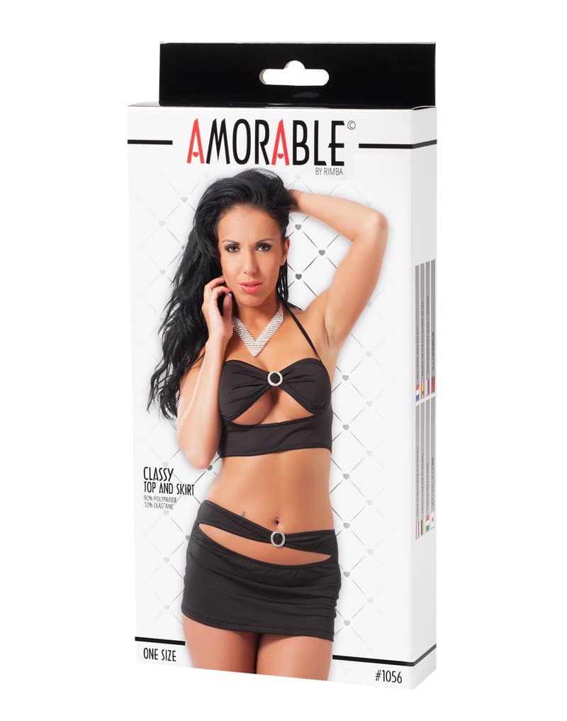 Amorable by Rimba -  Mini Rok met Top - One Size - Zwart 2