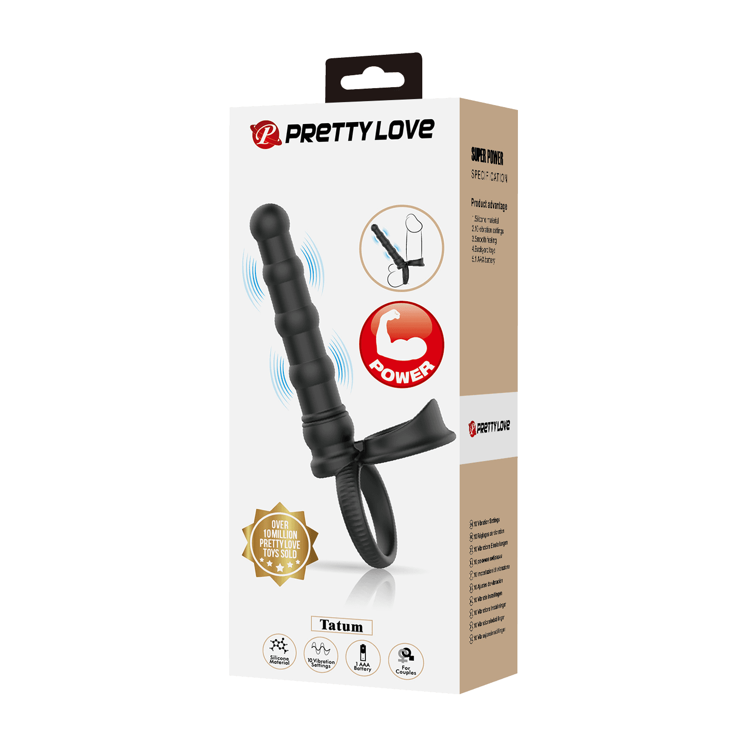 PL - Tatum - Anale vibrator met penisring - Zwart 6