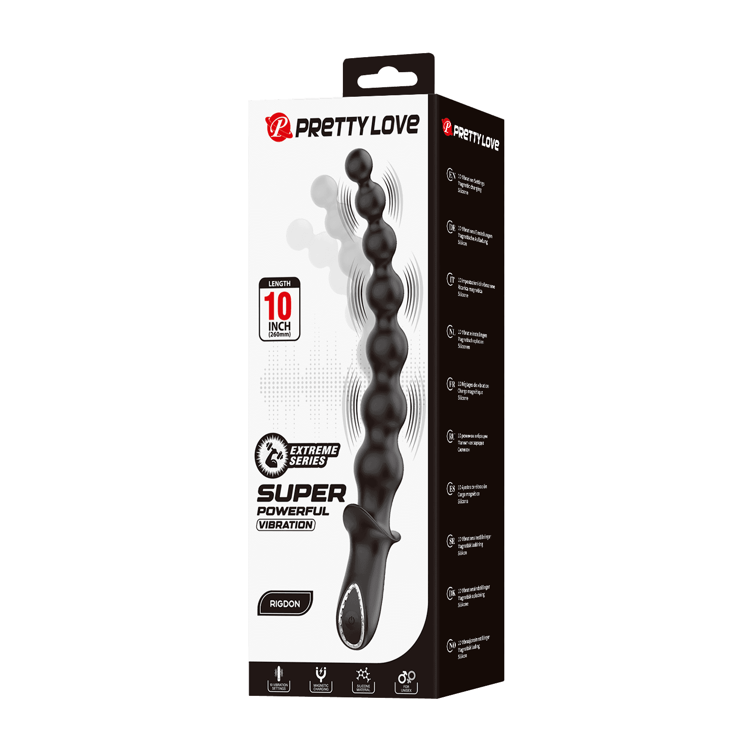 PL - Rigdon - Anale kralen vibratorplug - Zwart 6