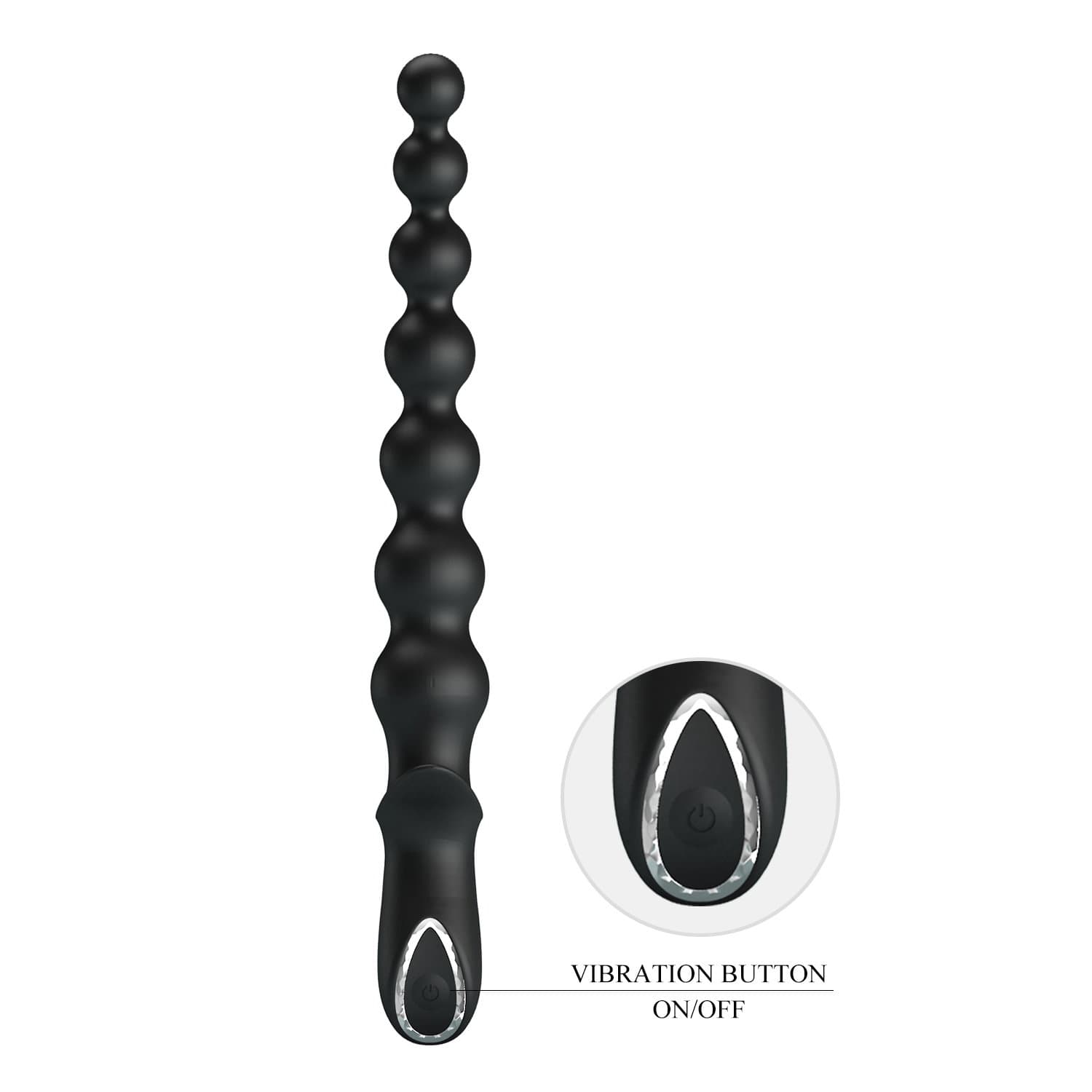 PL - Rigdon - Anale kralen vibratorplug - Zwart 8