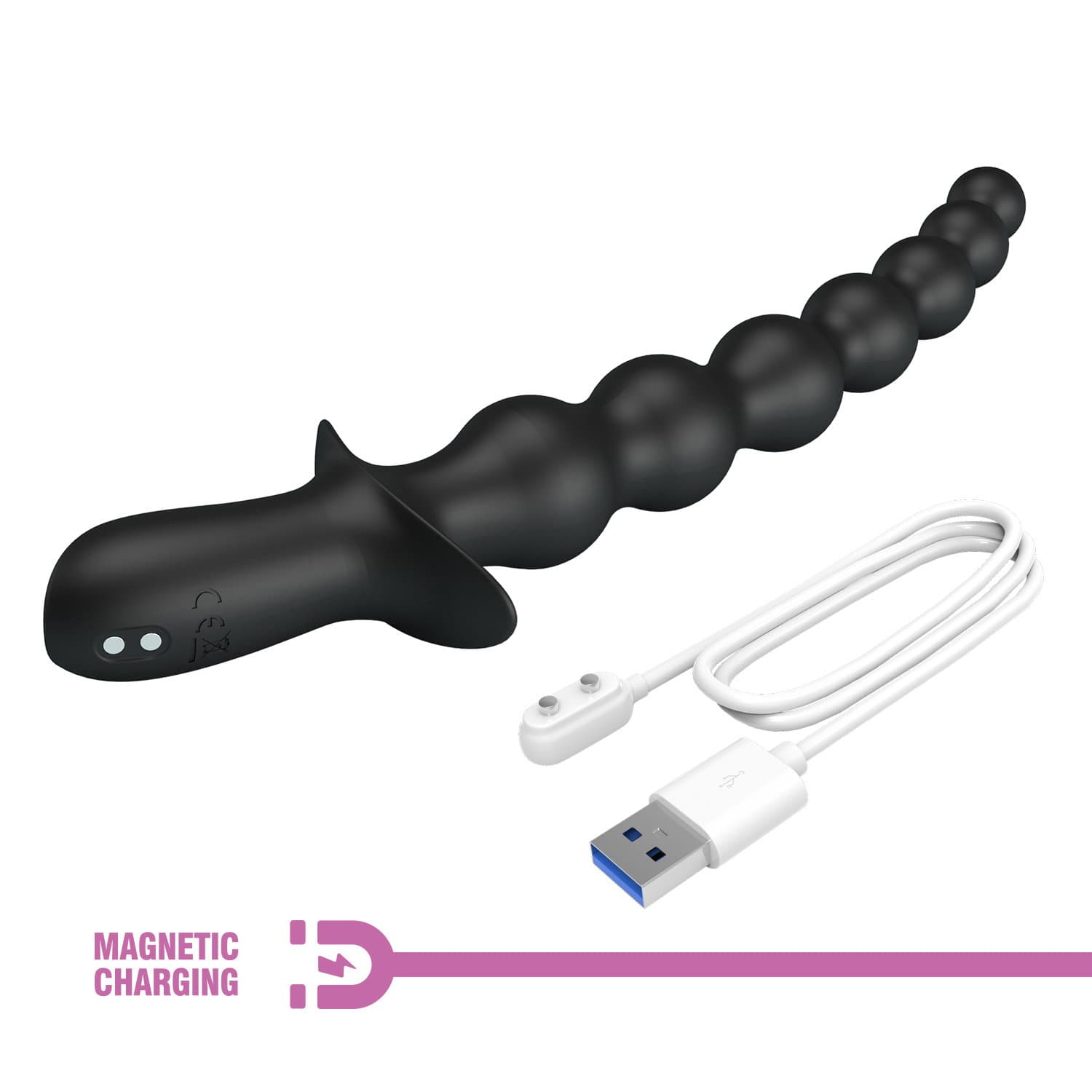 PL - Rigdon - Anale kralen vibratorplug - Zwart 9