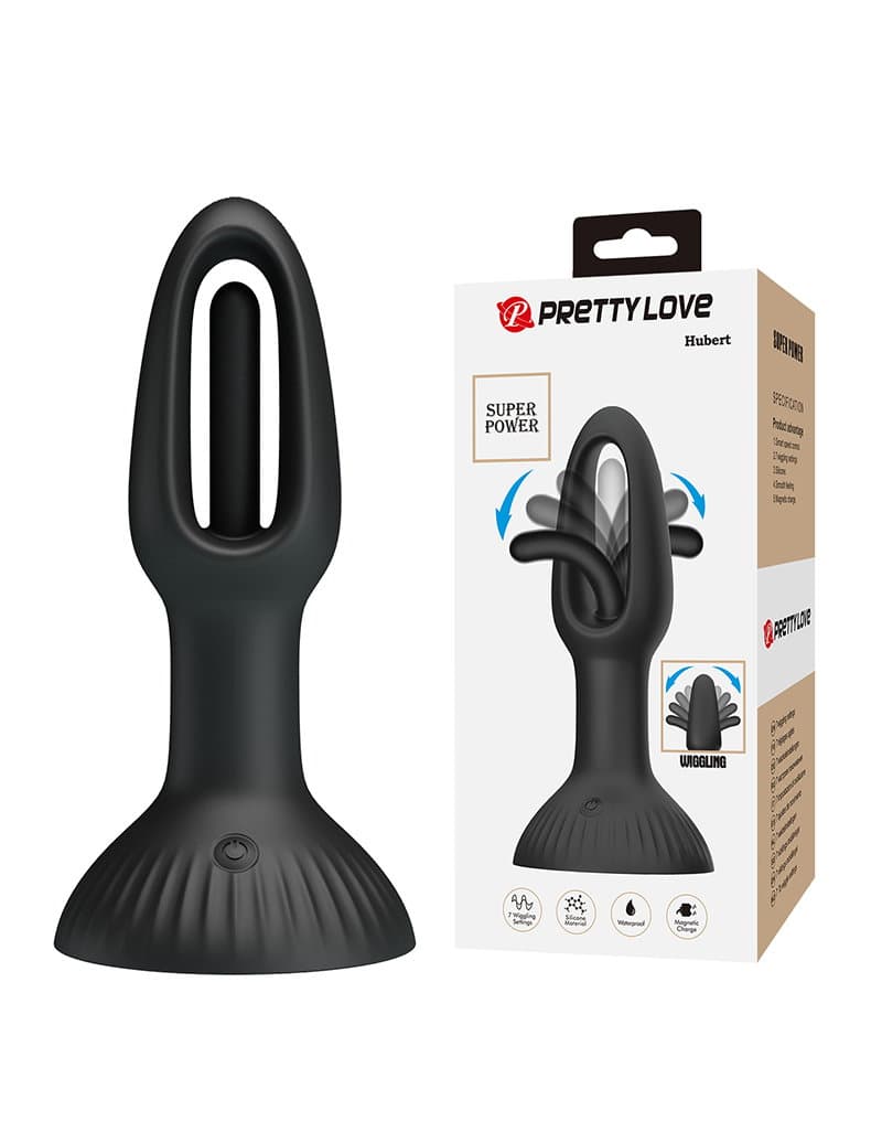PL - Hubert - Anale wiggling vibrator - Zwart 1