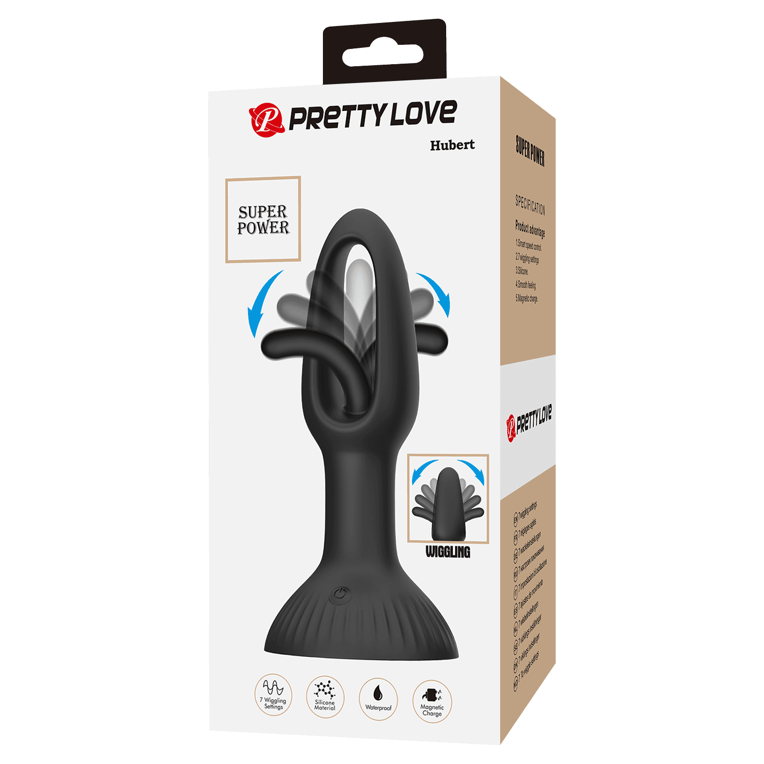 PL - Hubert - Anale wiggling vibrator - Zwart 6