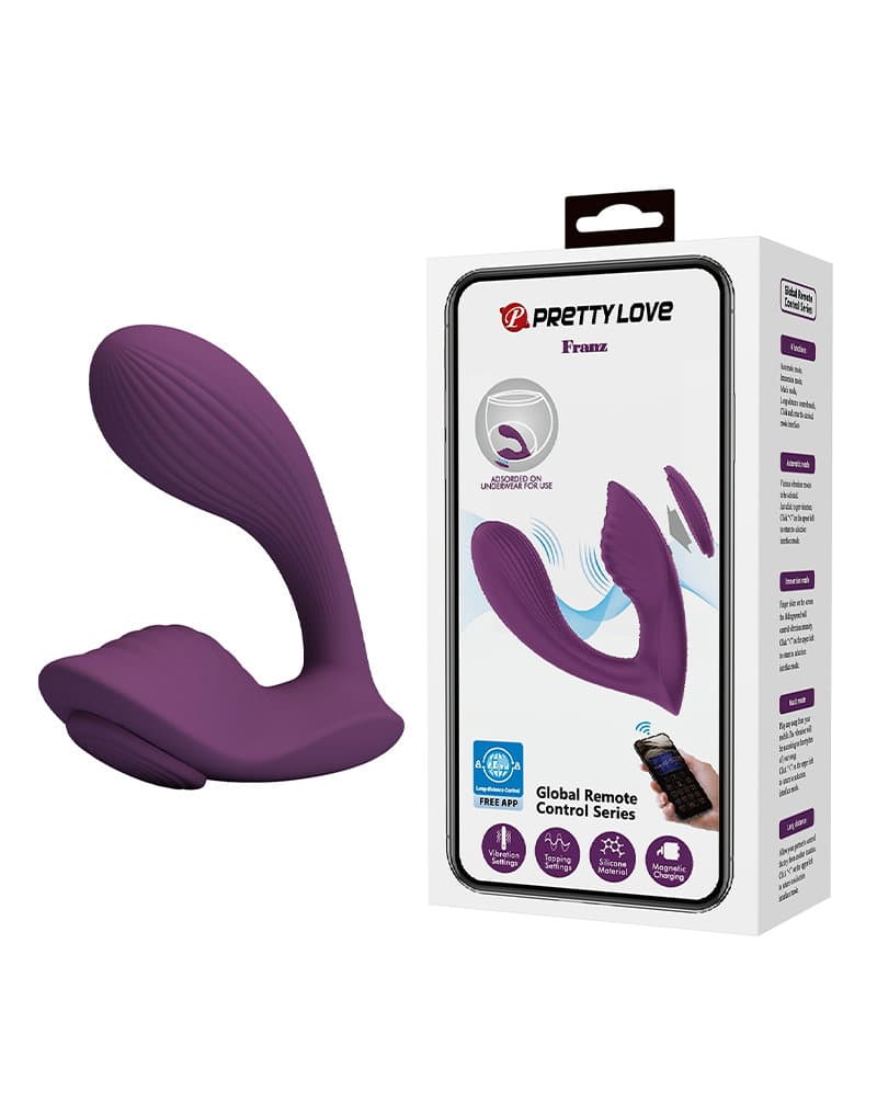 PL - Franz - Draagbare vibrator (app-gestuurd) - Bordeauxrood 1