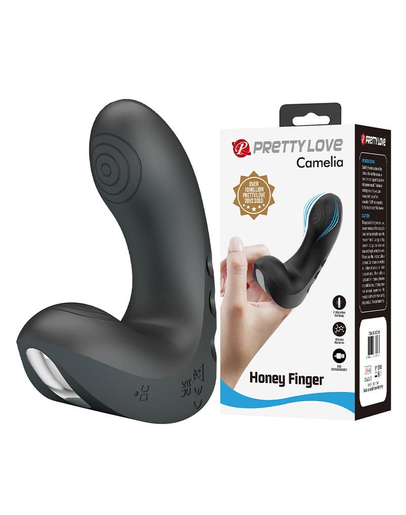 PL - Camelia - Vinger Vibrator - Zwart 1