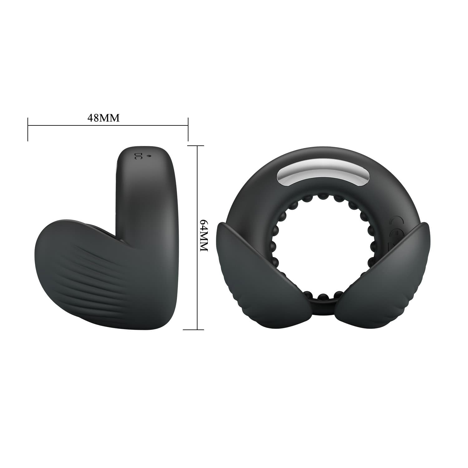 PL - Quentin - Vibrating Cock Ring with Dual Motor - Black 9
