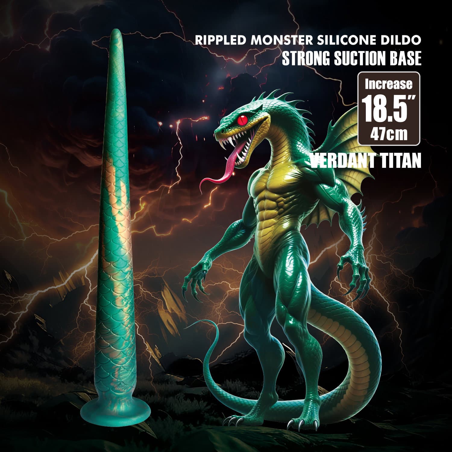 Power Monsters - Verdant Titan - Mythical Beast-Tail Dildo - Mix Color 4