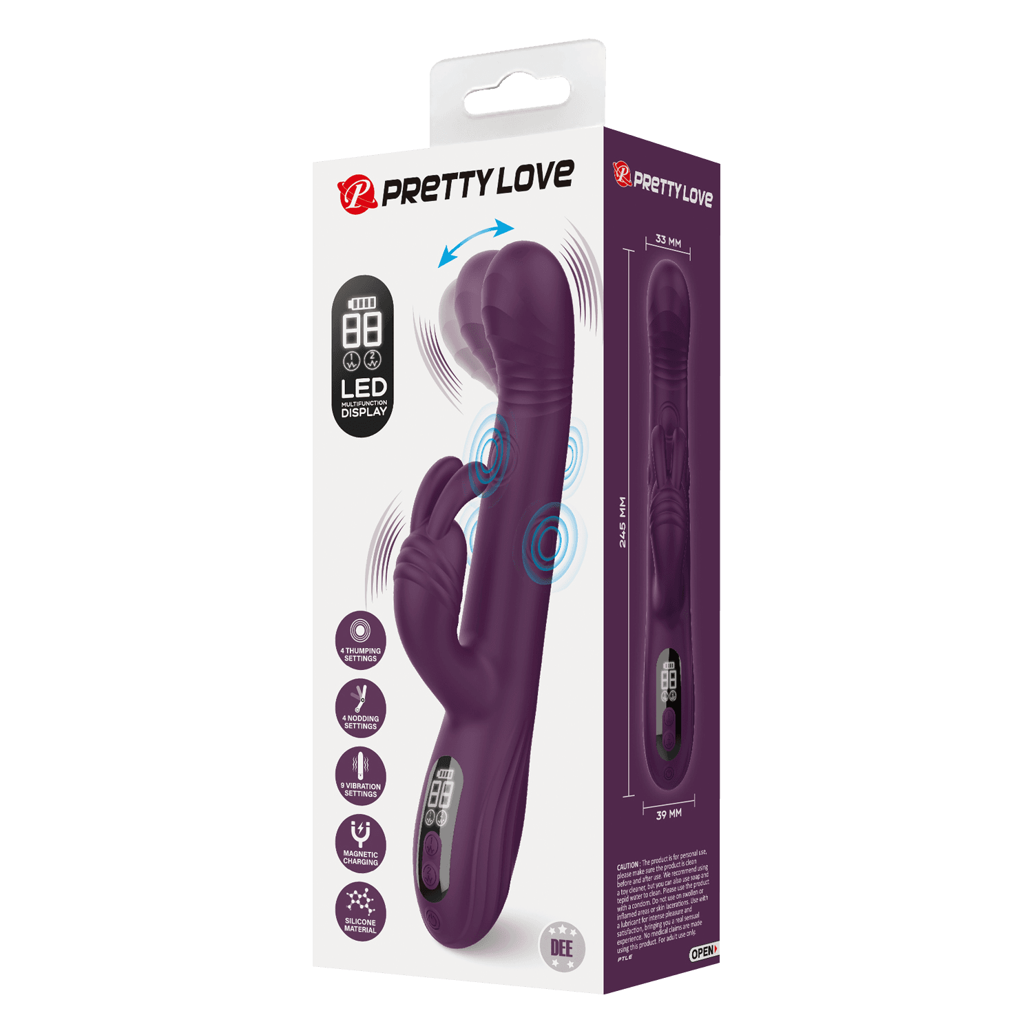 PL - Dee - Rabbit Vibrator - Bordeauxrood 8