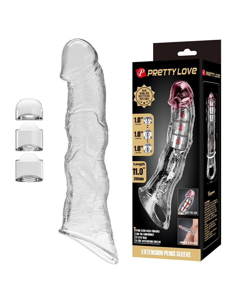 PL - Verlengingshuls voor penis - 28 cm - Transparant