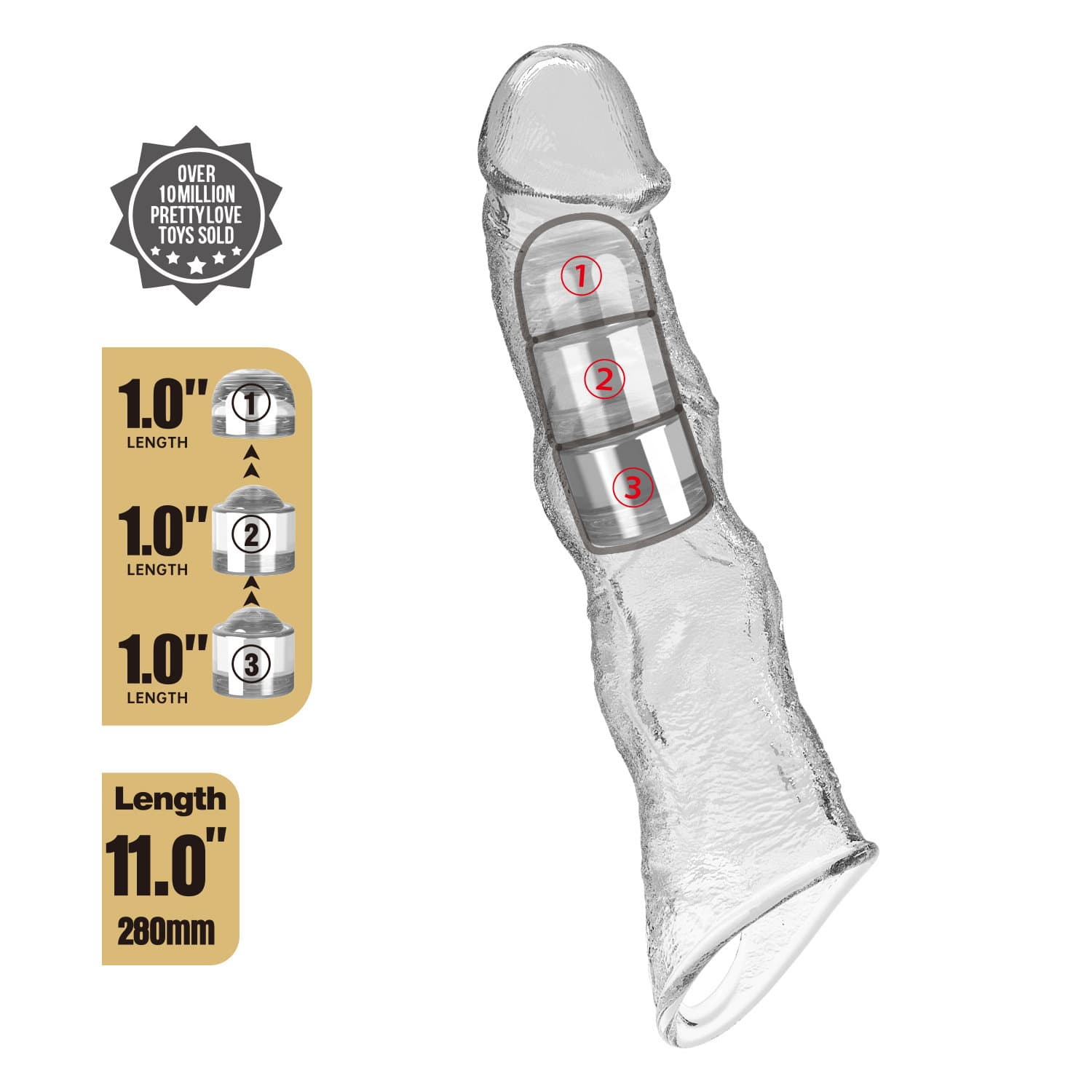PL - Verlengingshuls voor penis - 28 cm - Transparant 2
