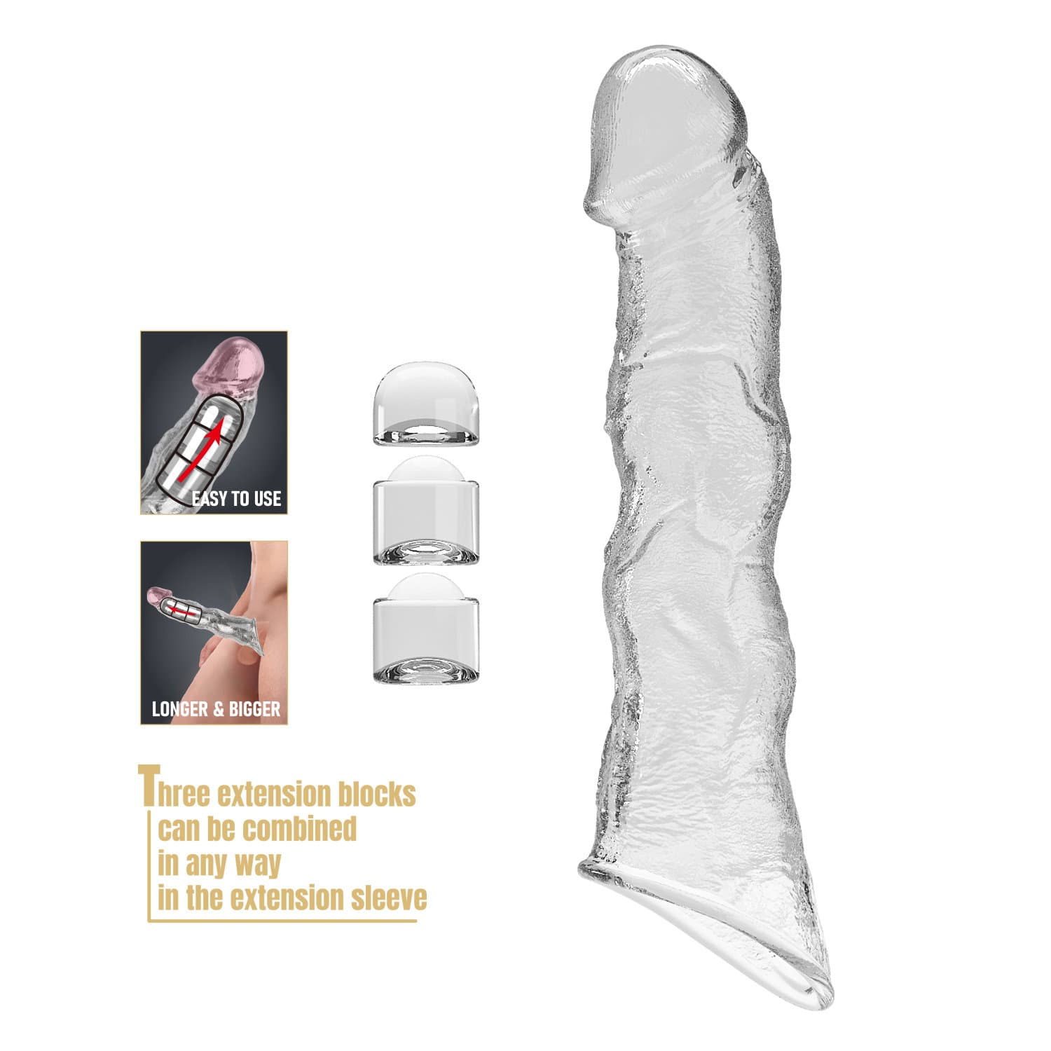 PL - Verlengingshuls voor penis - 28 cm - Transparant 3