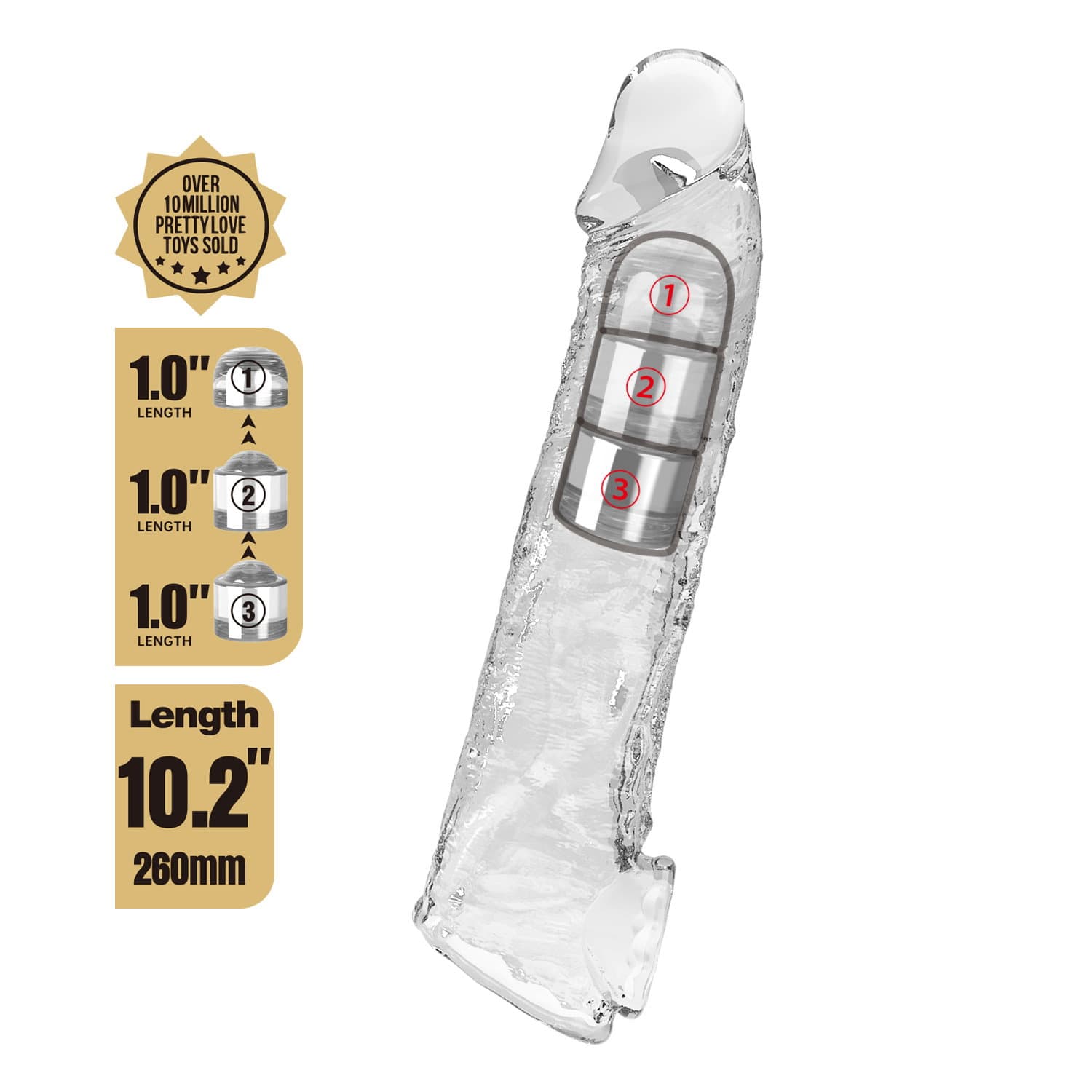 PL - Verlengstuk voor penis - 26 cm - Transparant 2