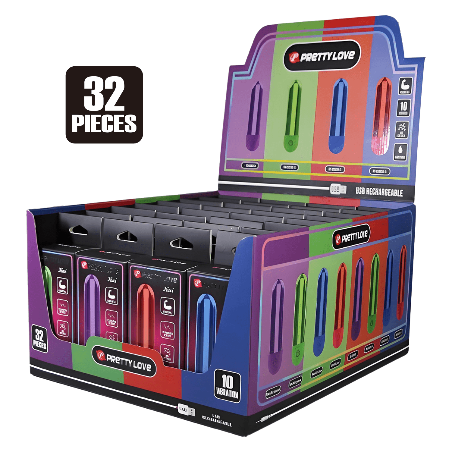 PL - Mini Bullet Display - 32 stuks - Diverse kleuren 3
