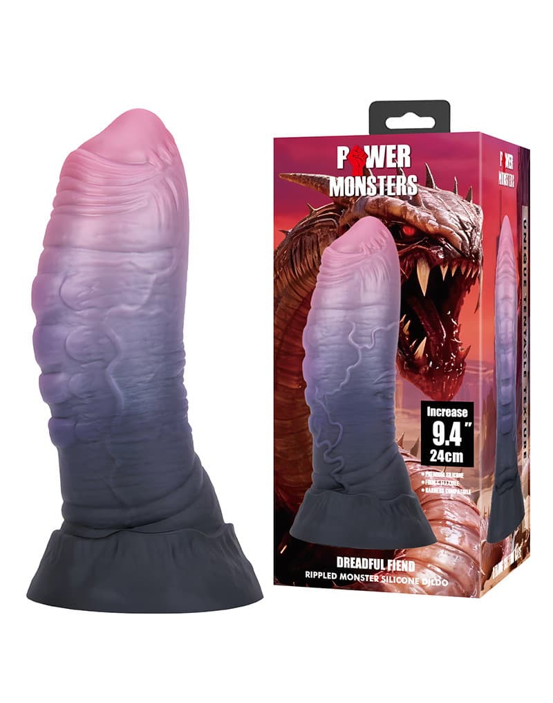 Power Monsters - Dreadful Fiend - Rippled Monster Dildo - 24 cm - Mix Color 1