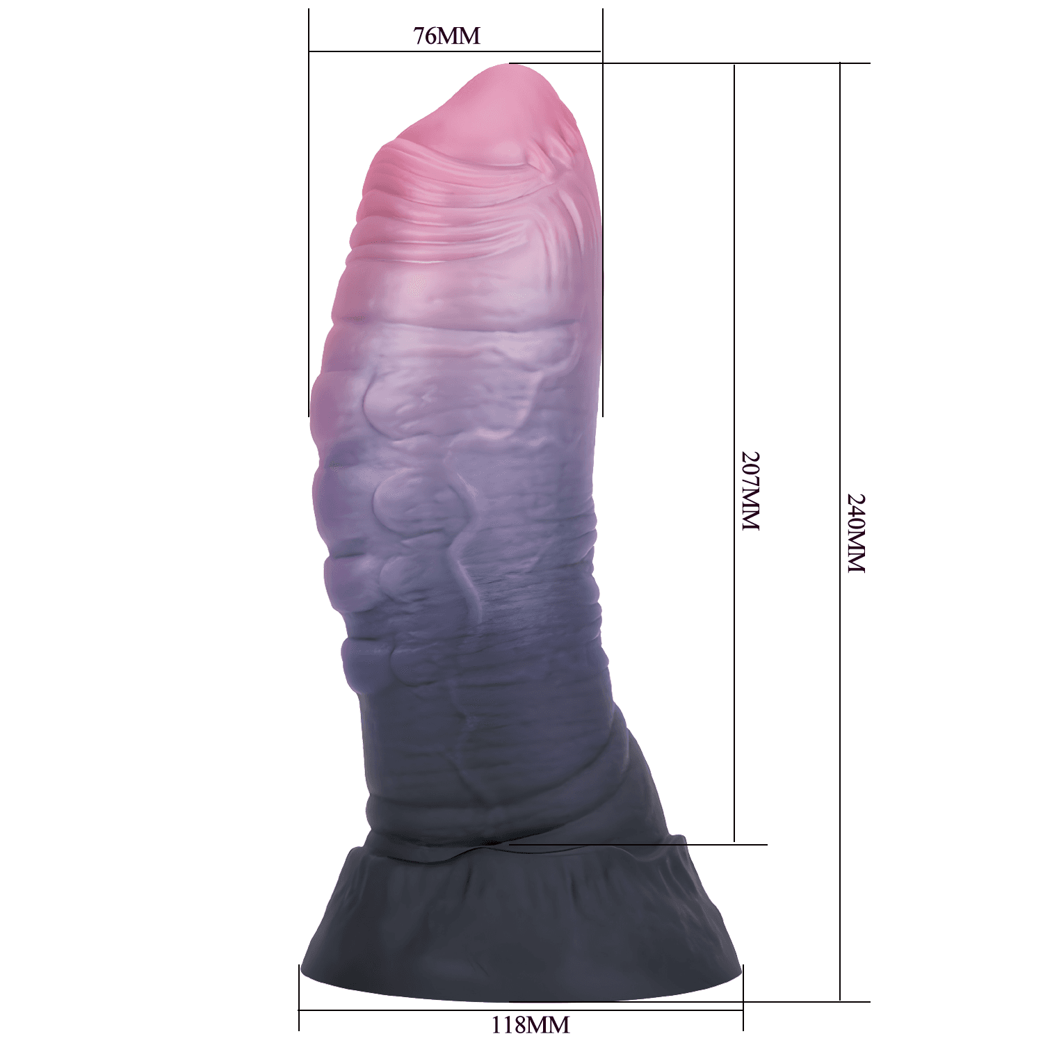 Power Monsters - Dreadful Fiend - Rippled Monster Dildo - 24 cm - Mix Color 7