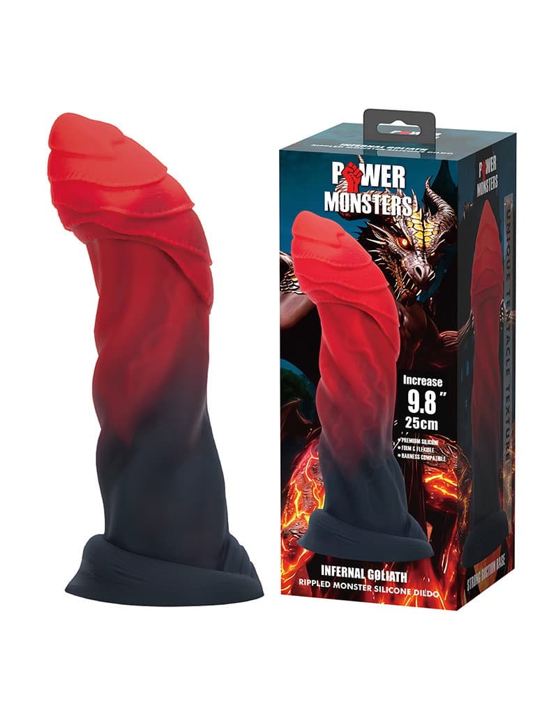 Power Monsters - Infernal Goliath - Rippled Monster Dildo - 25 cm - Mix Color 1