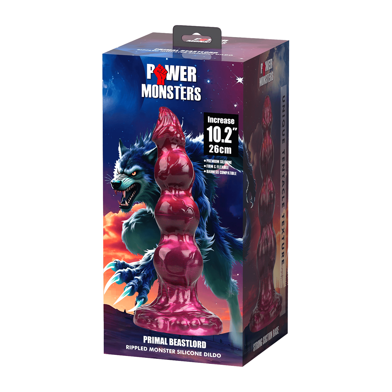 Power Monsters - Primal Beastlord - Rippled Monster Dildo - 26 cm - Mix Color 7