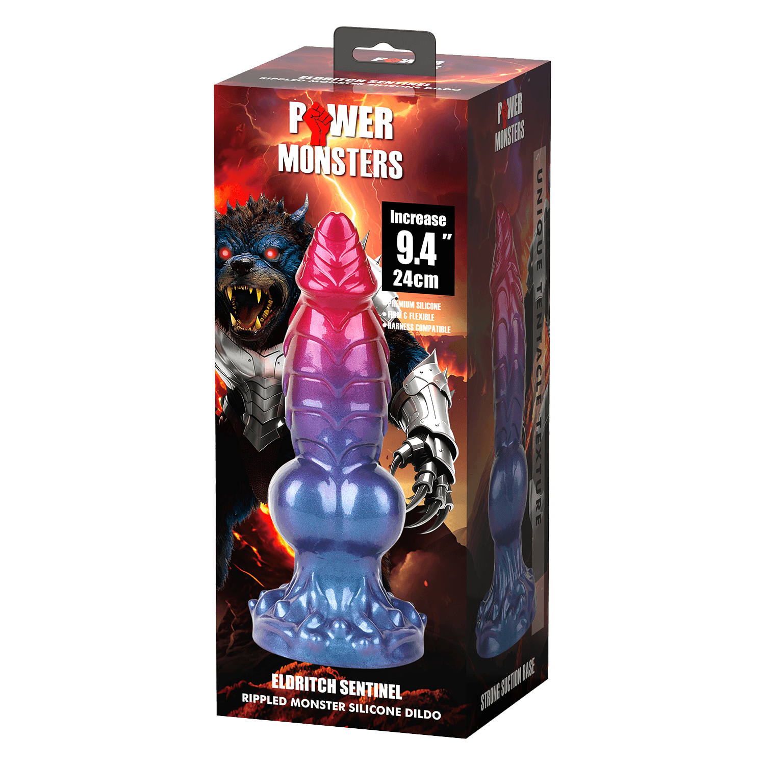 Power Monsters - Eldritch Sentinel - Rippled Monster Dildo - 24 cm - Mix Color 7