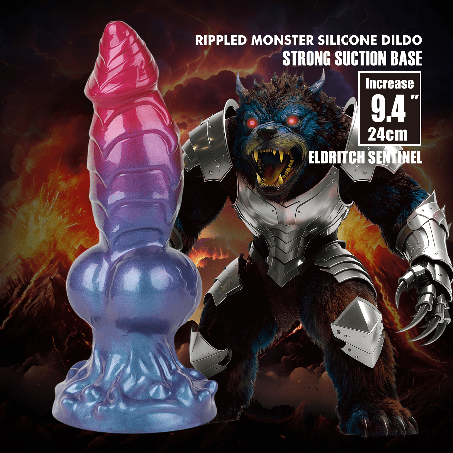 Power Monsters - Eldritch Sentinel - Rippled Monster Dildo - 24 cm - Mix Color 8