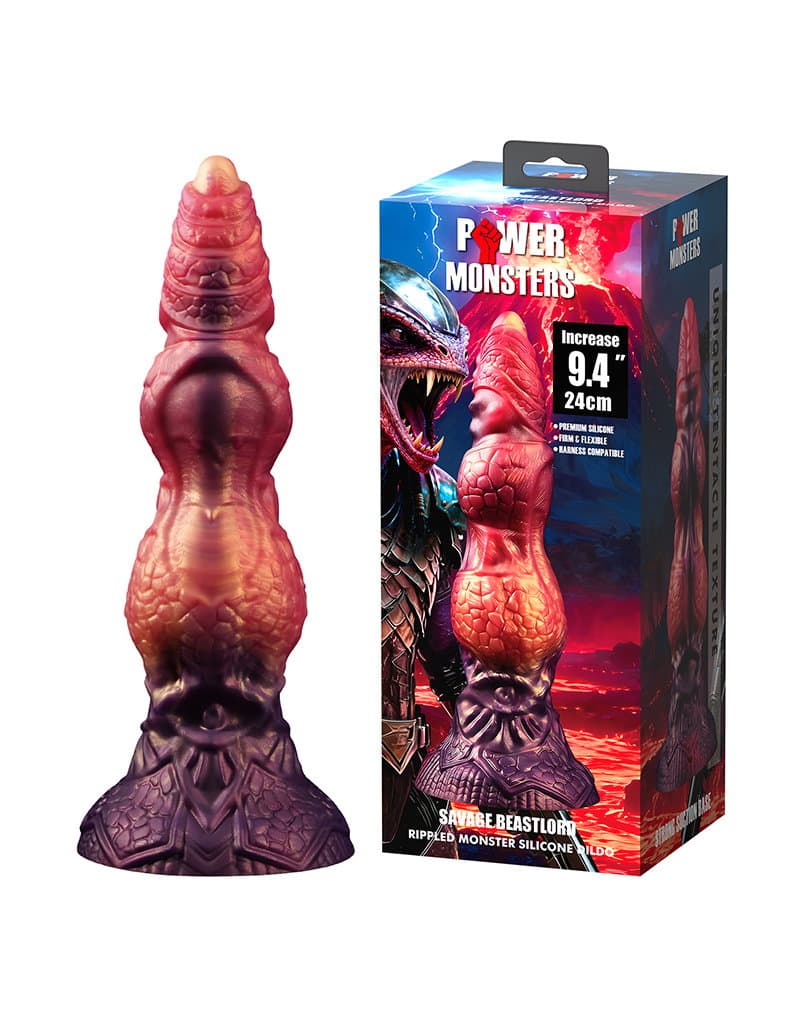 Power Monsters - Savage BeastLord - Rippled Monster Dildo - 24 cm - Mix Color 1