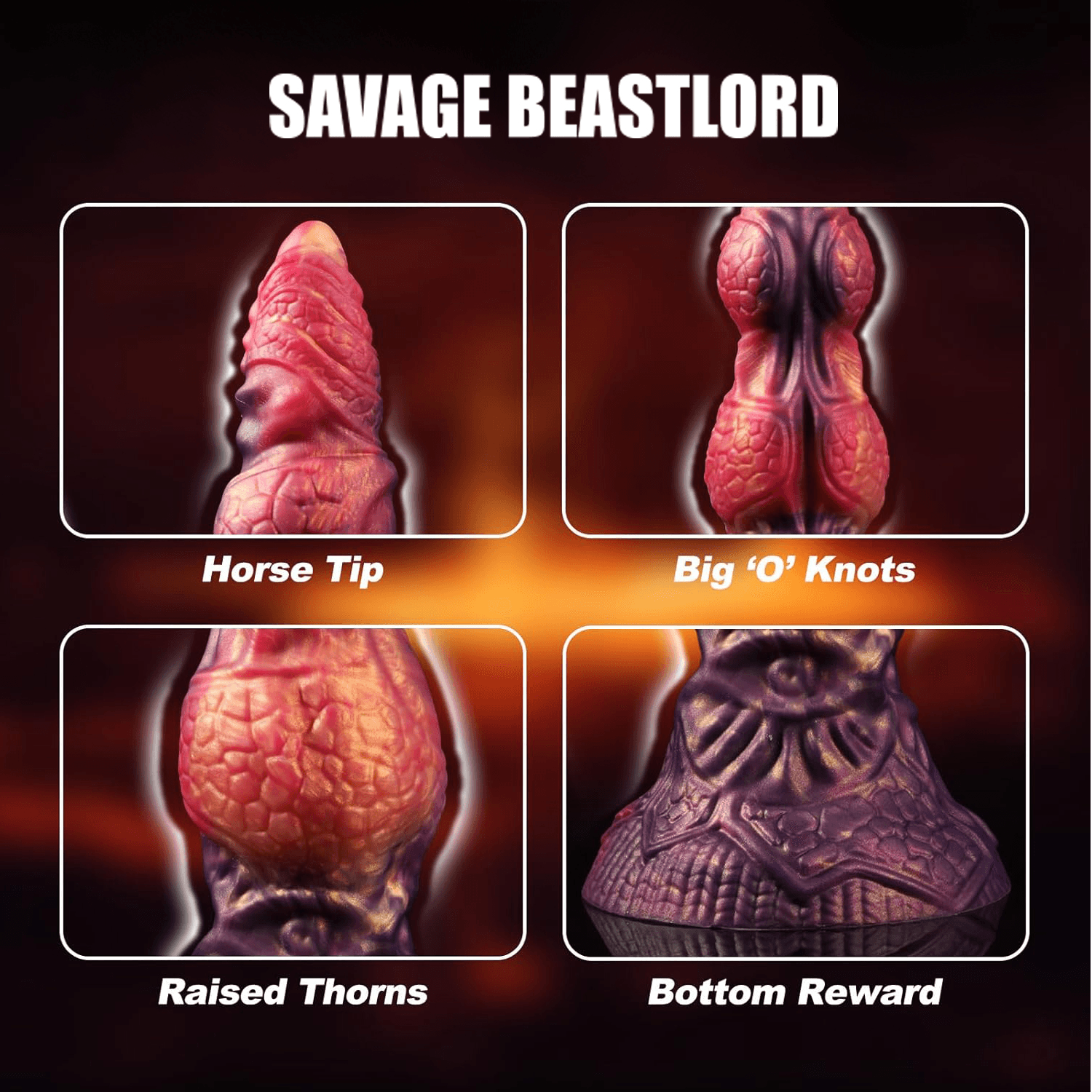 Power Monsters - Savage BeastLord - Rippled Monster Dildo - 24 cm - Mix Color 9