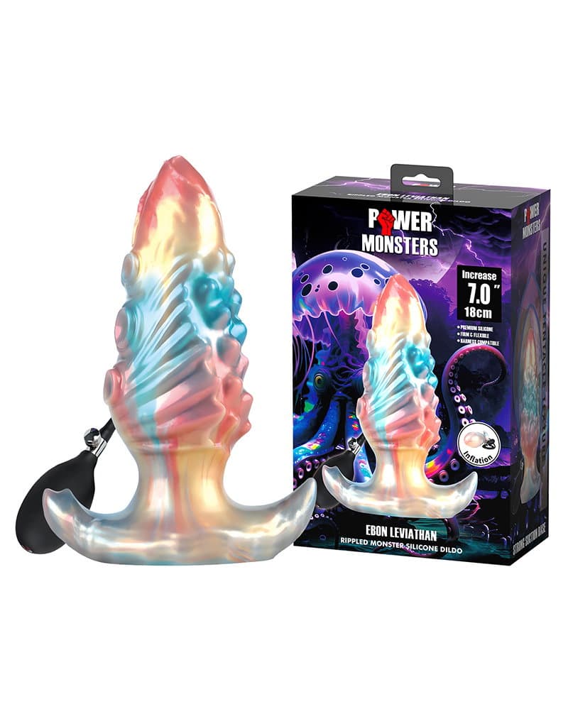 Power Monsters - Ebon Leviathan - Opblaasbare anale plug - 18 cm - Mixkleur 1