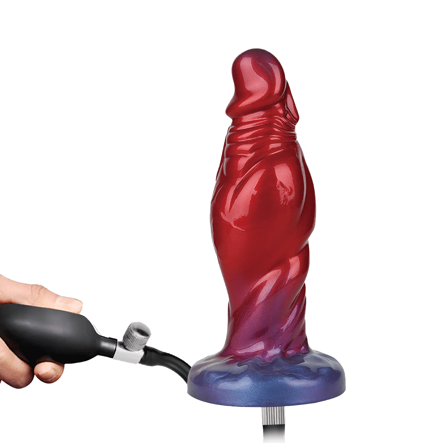 Power Monsters - Shadow Behemoth - Opblaasbare geribbelde monster dildo - 22 cm - Mix Color 6