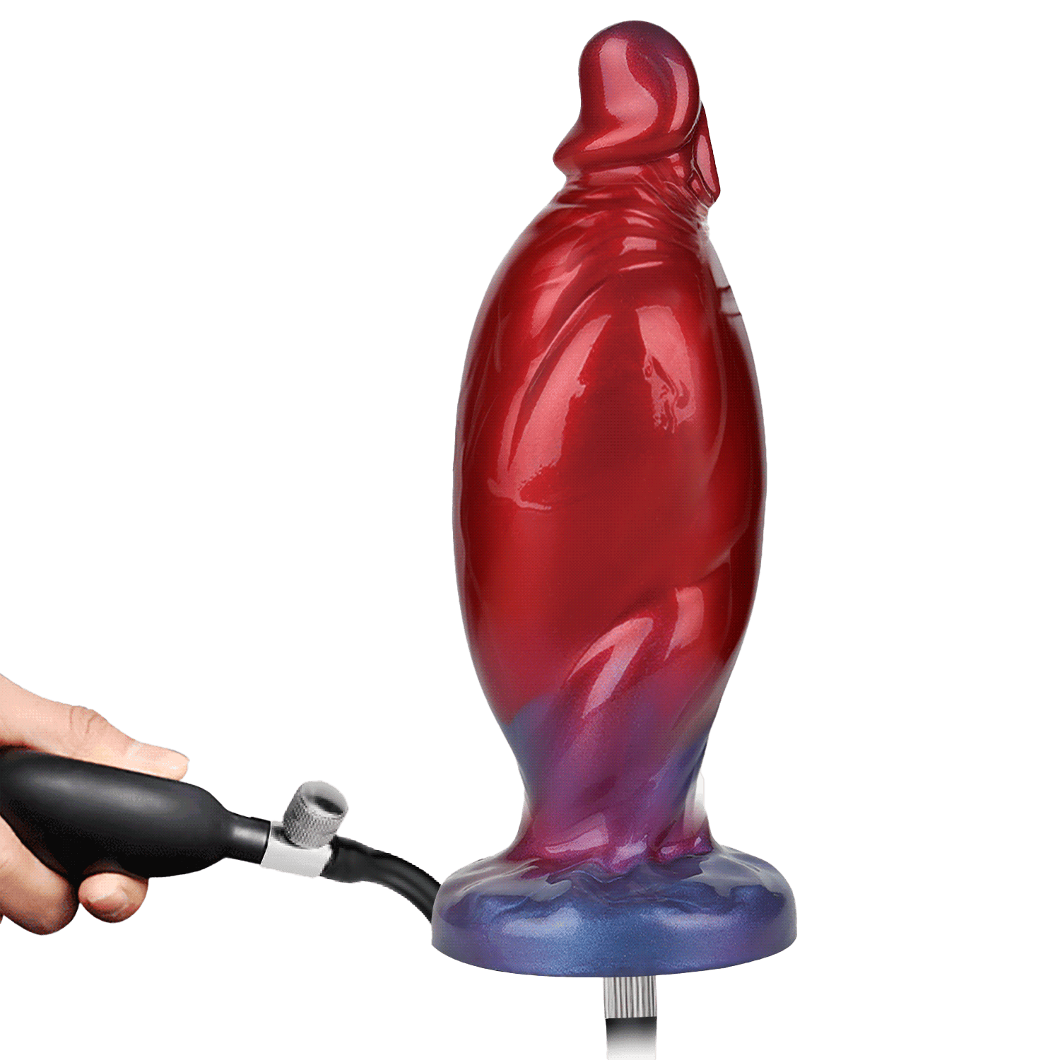 Power Monsters - Shadow Behemoth - Opblaasbare geribbelde monster dildo - 22 cm - Mix Color 7