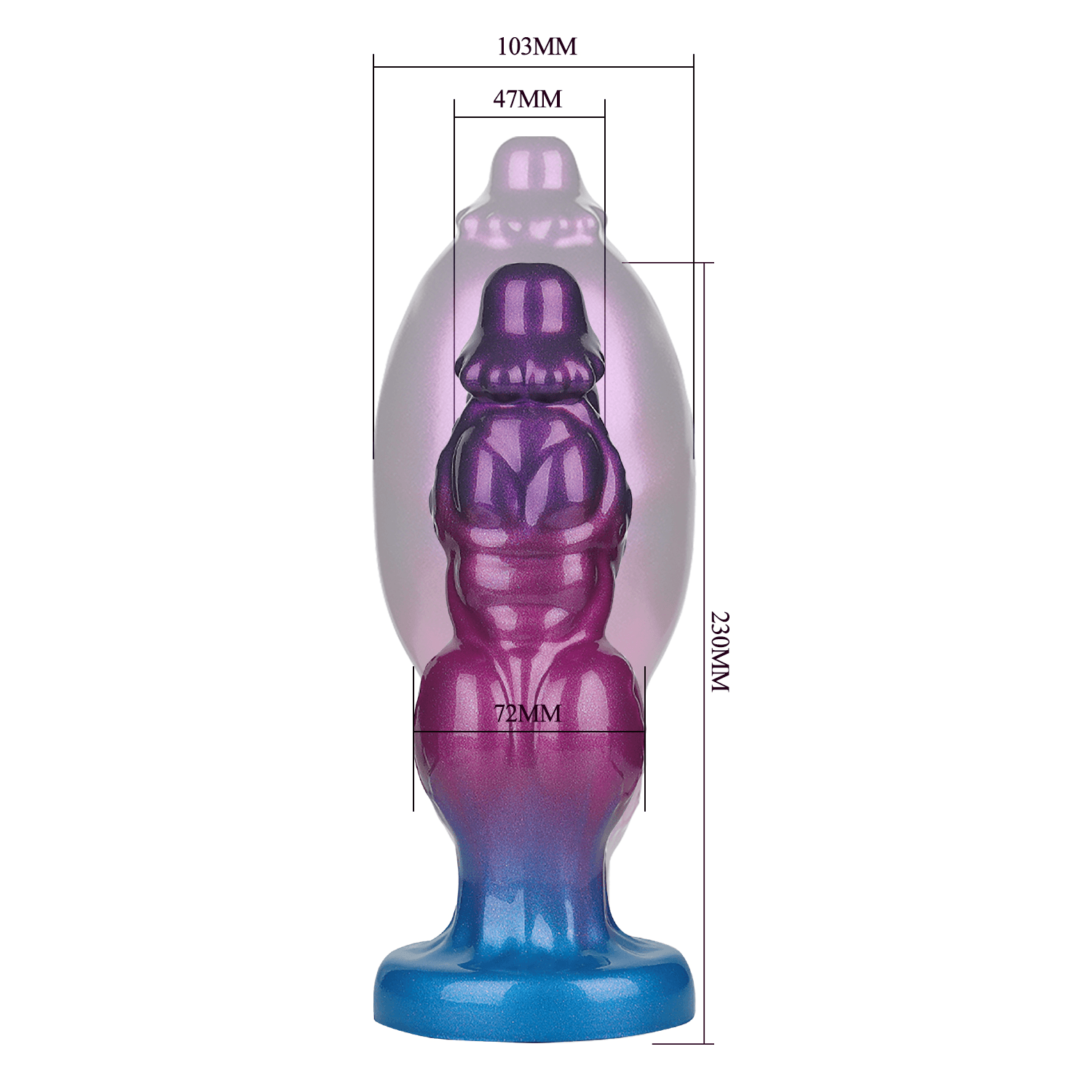 Power Monsters - Rift Titan - Opblaasbare Rippled Monster Dildo - 24 cm - Mix Color 6
