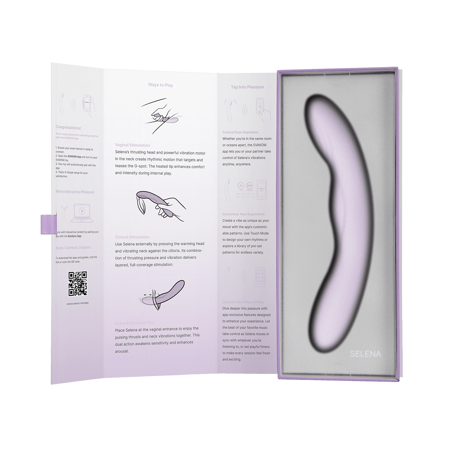 SVAKOM - Selena - Verwarmende en stotende vibrator met app-bediening - Pastel Lila 8