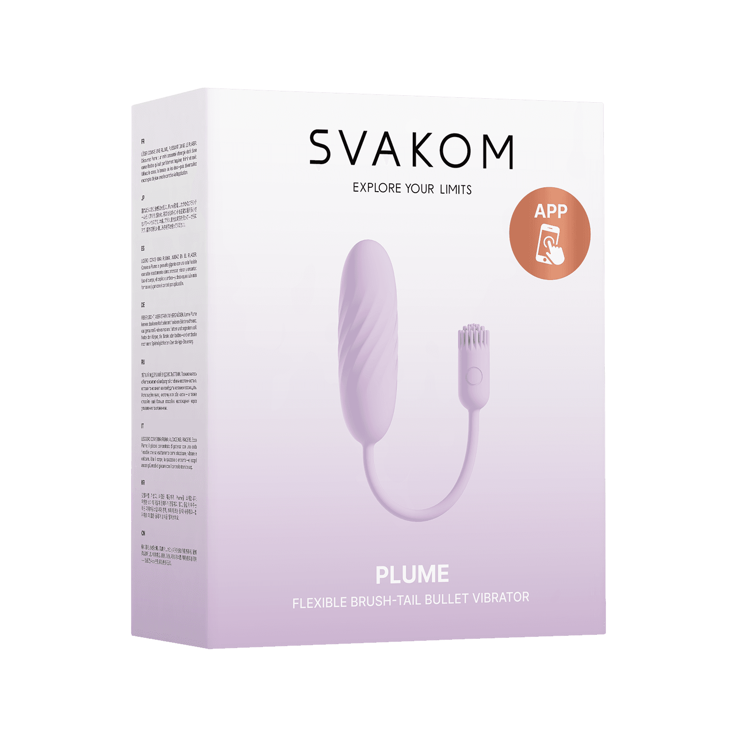 SVAKOM – Plume – Flexibele bullet vibrator met borstelstaart – Pastel Lila 10