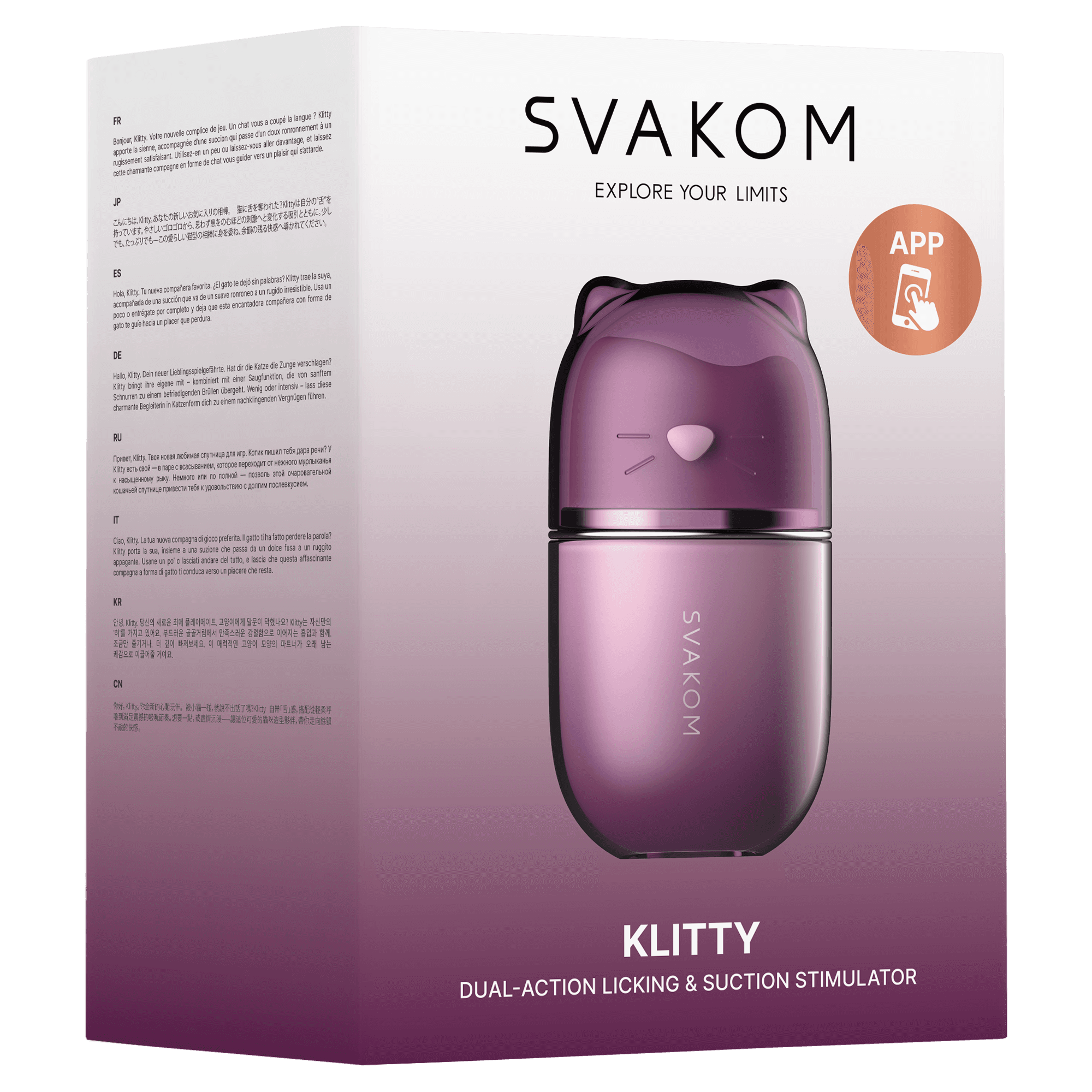 SVAKOM – Klitty – Dual-Action Licking & Suction Stimulator – Dusty Lavender 7