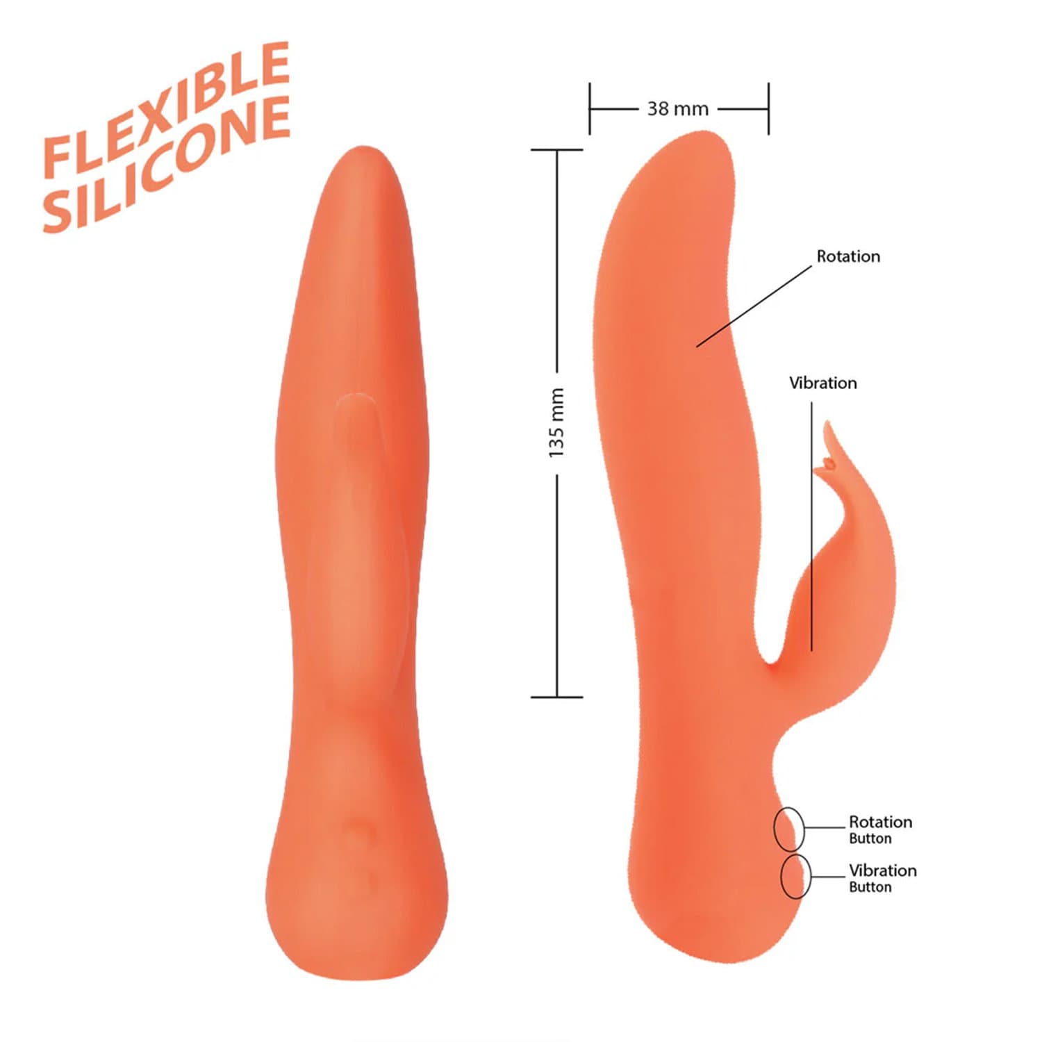 Swan - Blossom - Dual Action Rabbit Vibrator - Coral 7