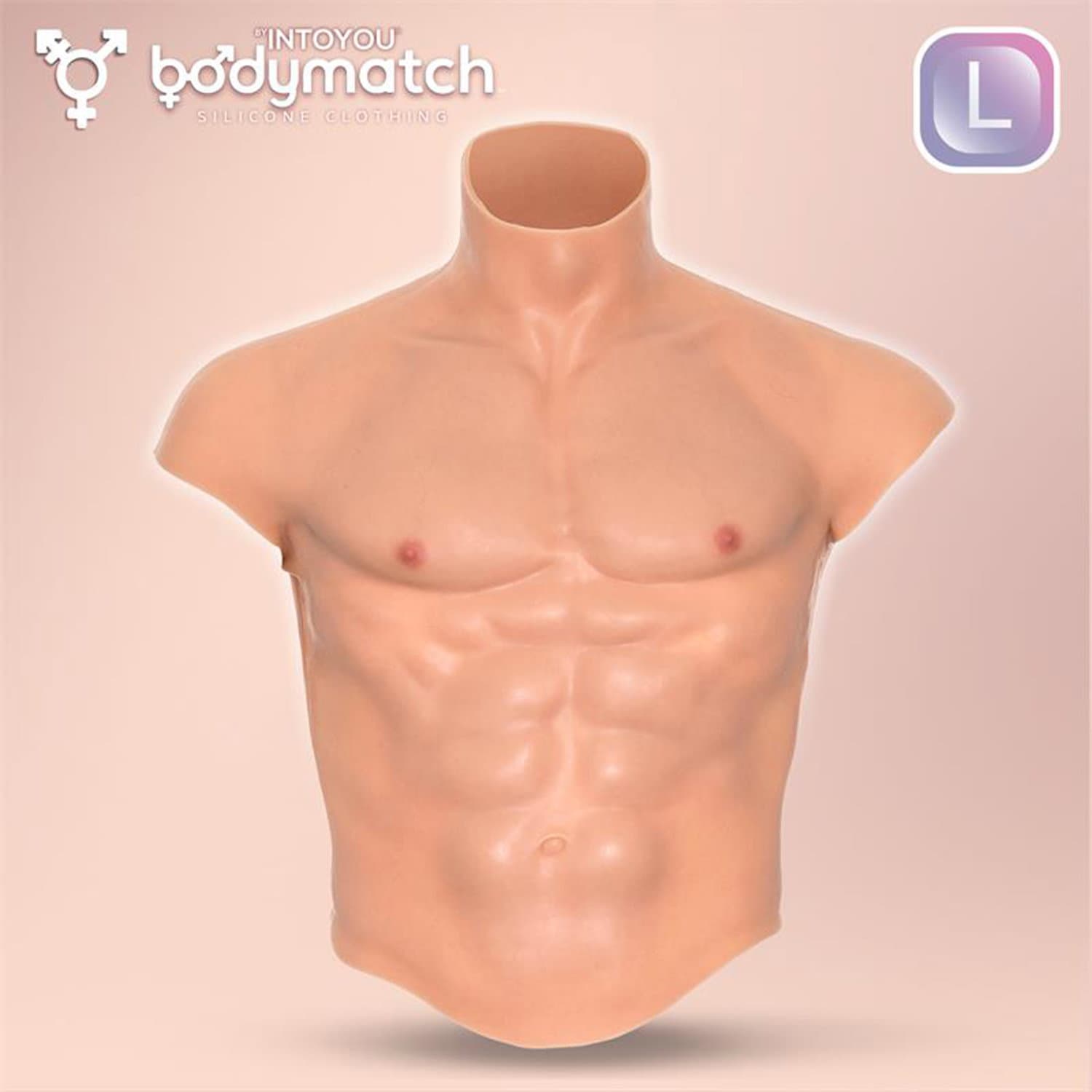 BODYMATCH - Boomax - Hyperrealistisch siliconen spierpak - Maat L - Huidskleur 2
