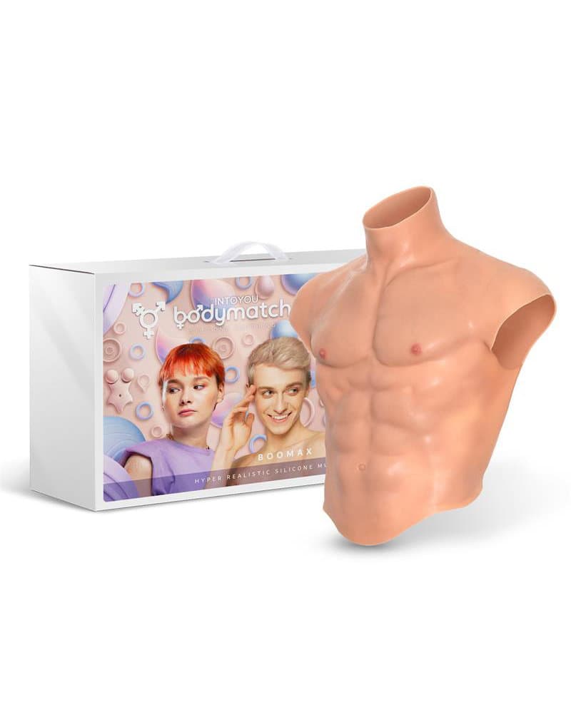 BODYMATCH - Boomax - Hyperrealistisch siliconen spierpak - Maat L - Huidskleur