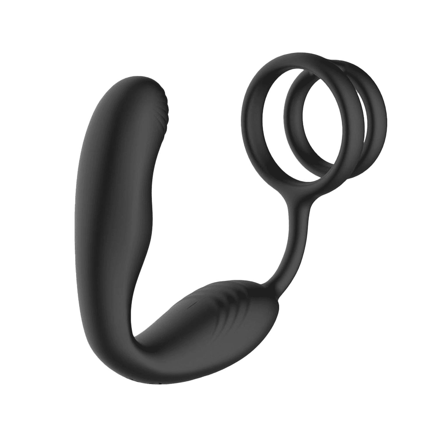 IY - Bruce - Prostaatmassager 360° met dubbele penisringvibratie - Zwart 4