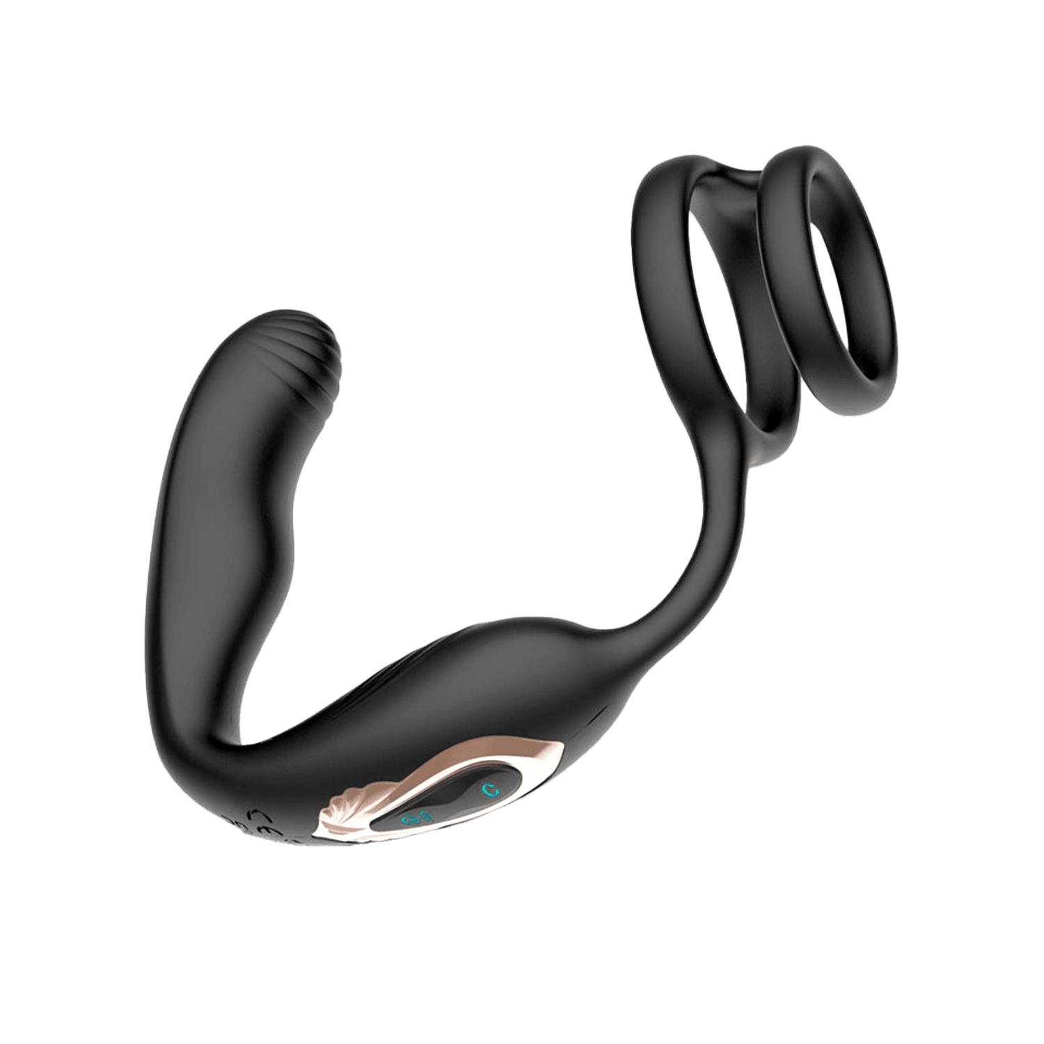 IY - Bruce - Prostaatmassager 360° met dubbele penisringvibratie - Zwart 7