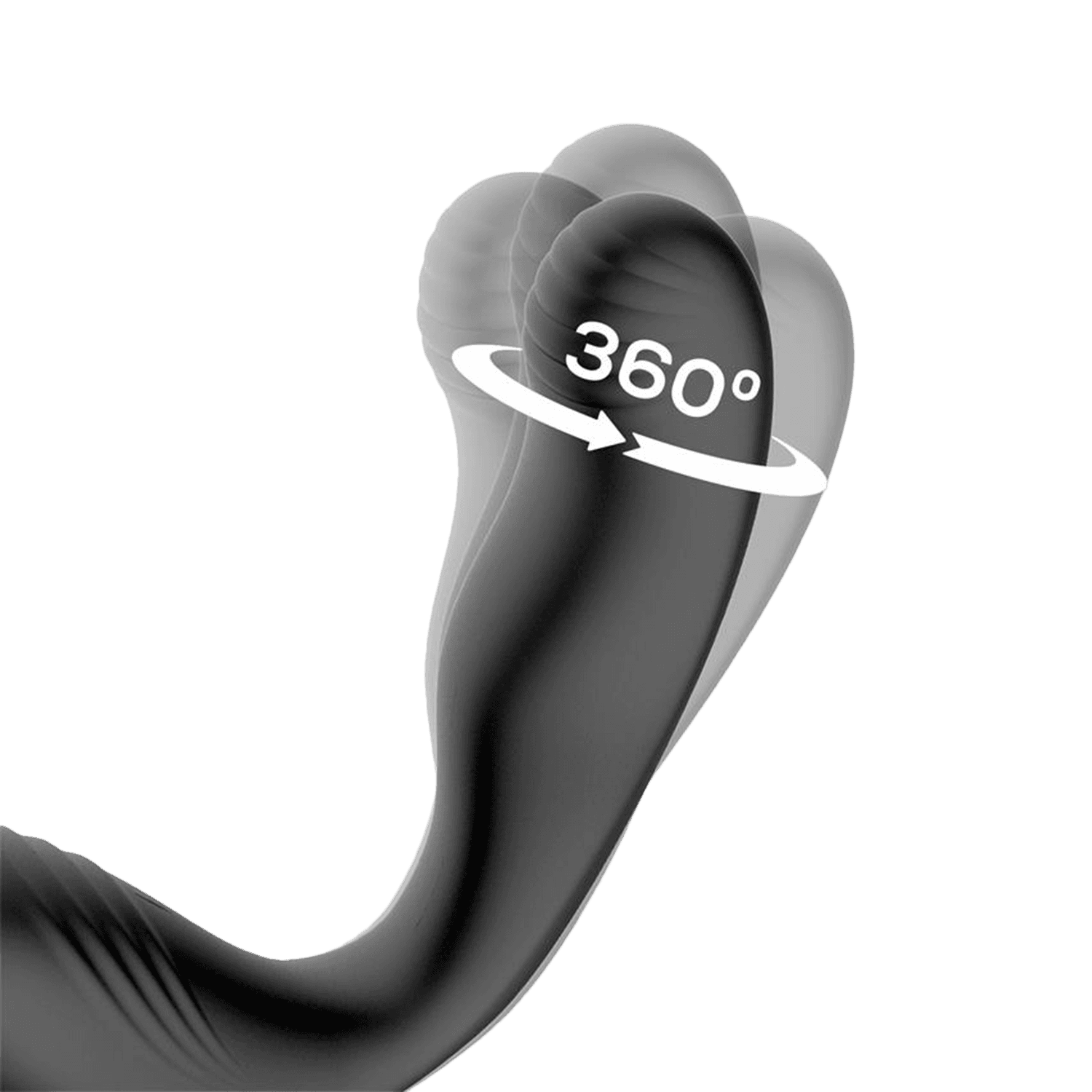 IY - Bruce - Prostaatmassager 360° met dubbele penisringvibratie - Zwart 8