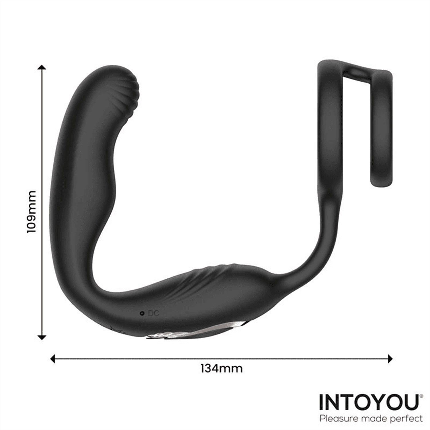 IY - Bruce - Prostaatmassager 360° met dubbele penisringvibratie - Zwart 3