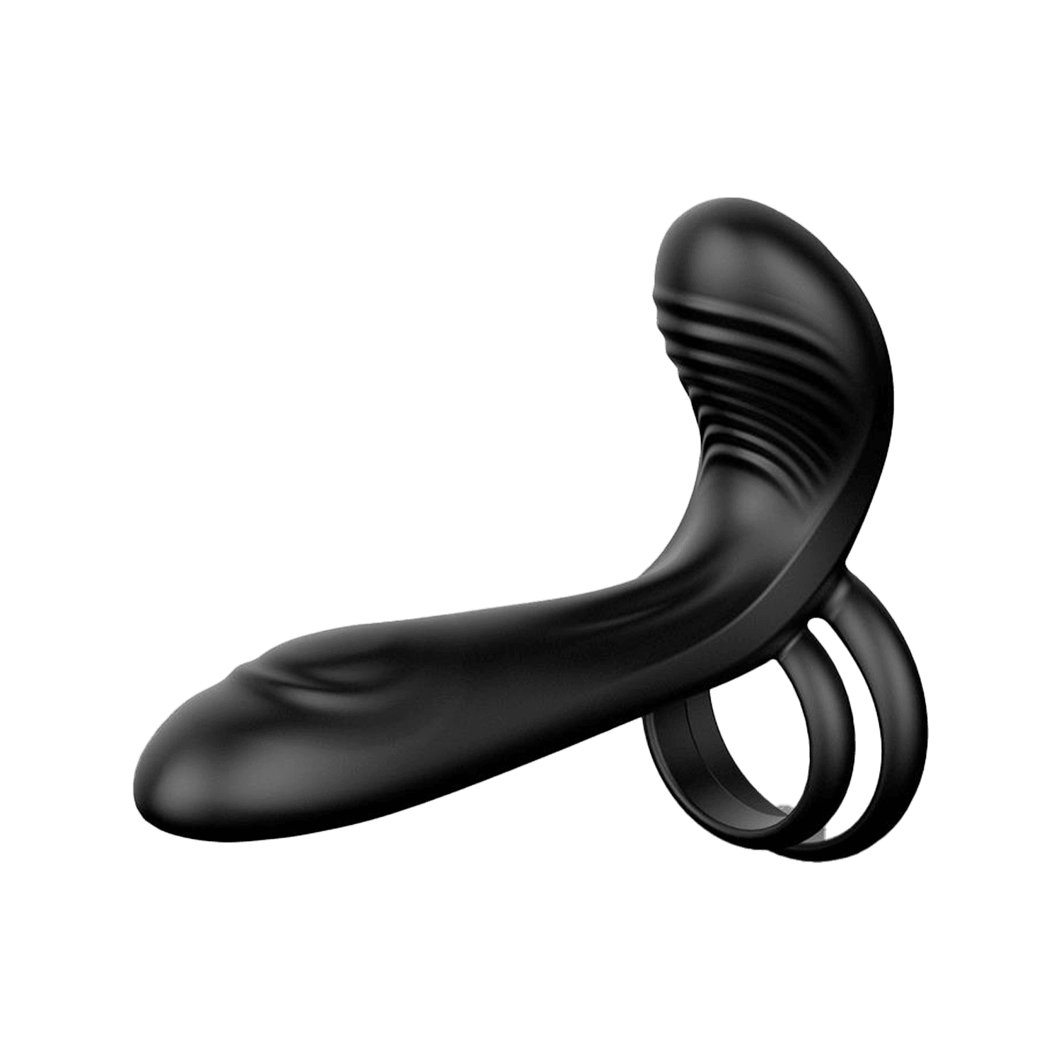 IY - Synkox - Girth Gainer Vibrerende Dubbele Penisring met Afstandsbediening - Zwart 2