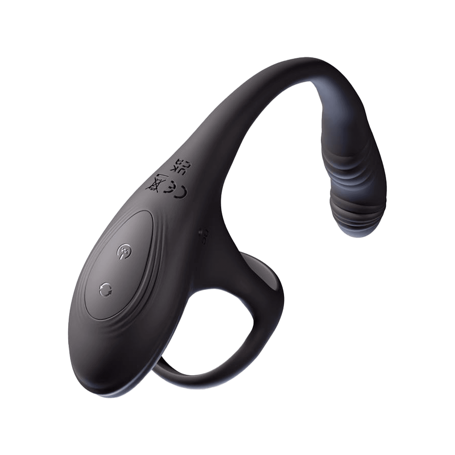 IY - Kamber - Golvende vibrerende anale plug en cockring met afstandsbediening - Zwart 4