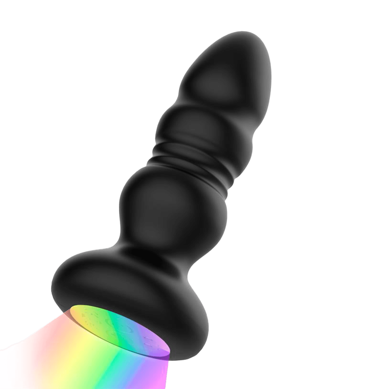IY - Krax - Buttplug met vibratie, stootbeweging, LED-licht en afstandsbediening - Zwart 2