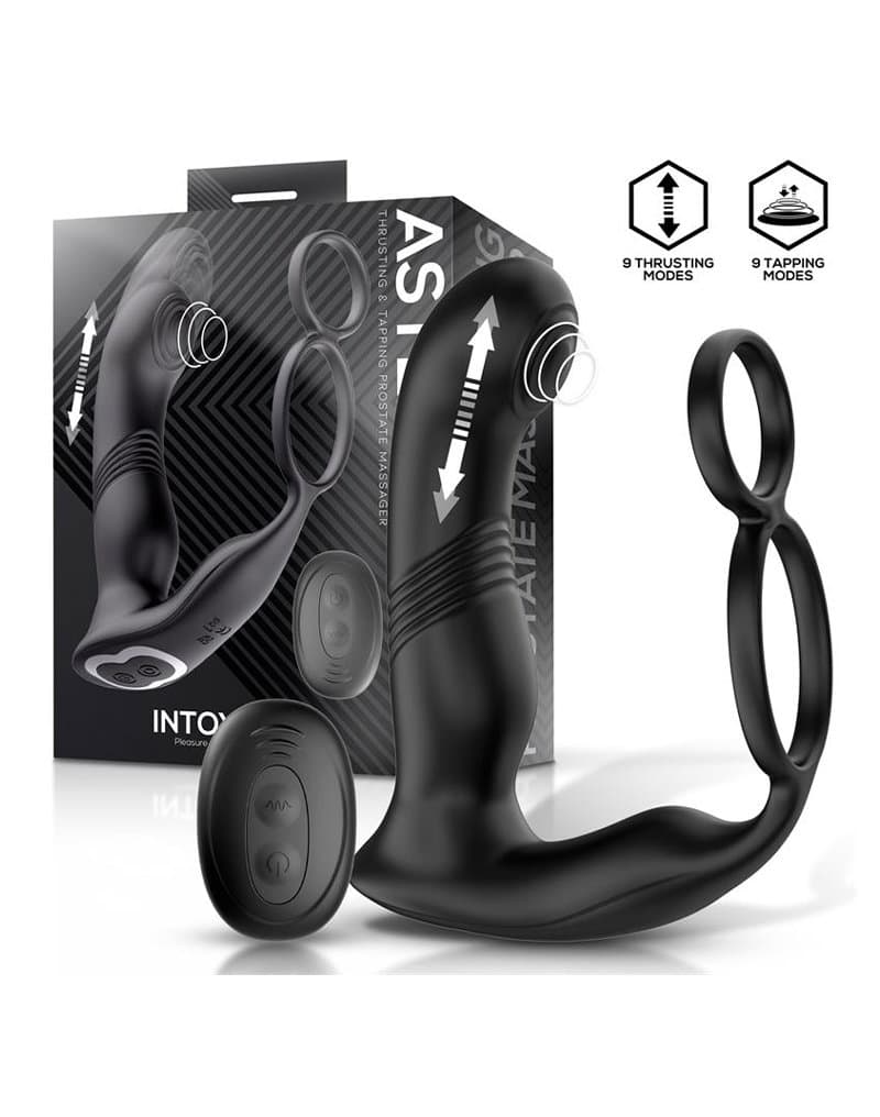 IY - Astex - Stotende & kloppende prostaatmassager met afstandsbediening - Zwart 1