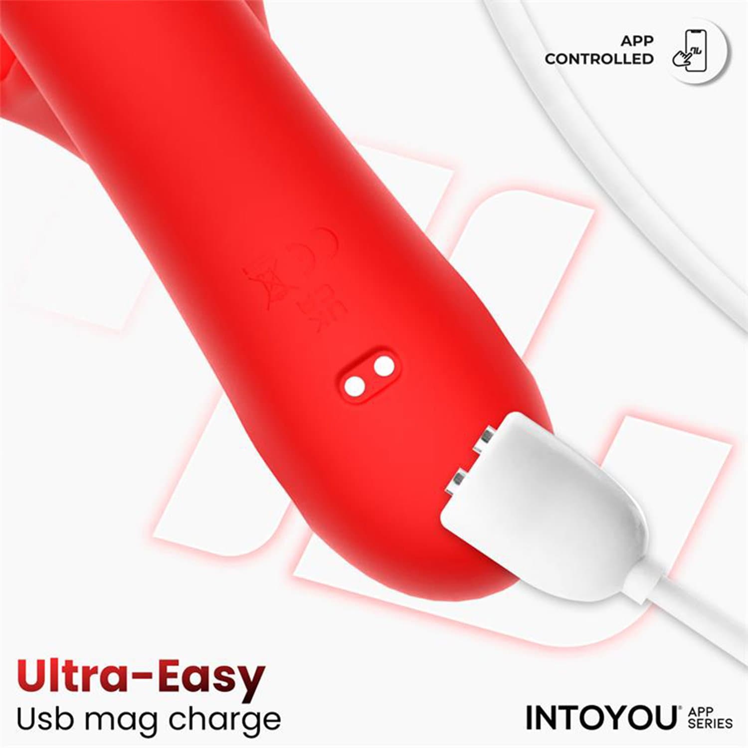 IY - Franky - Bijtende en roterende balvibrator met app-bediening - Rood 6