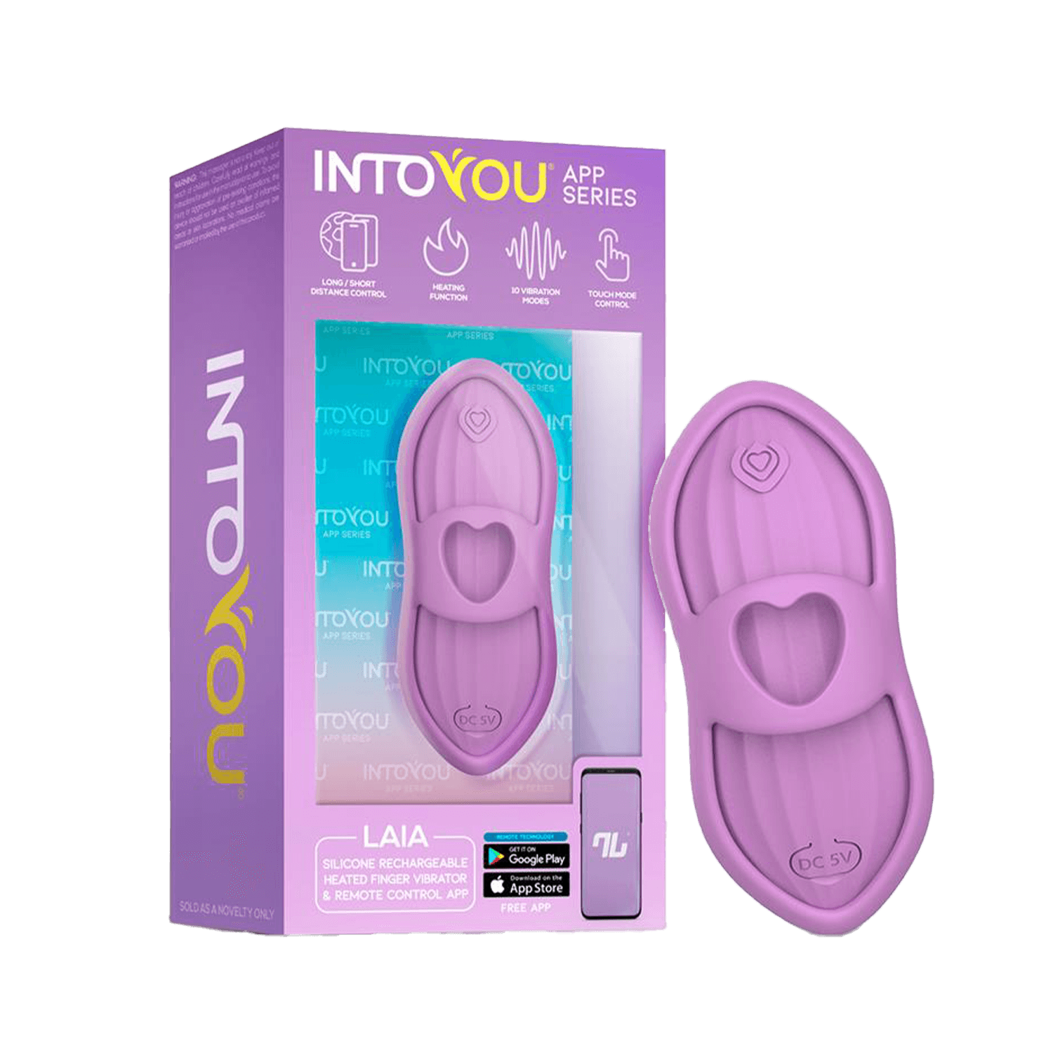 IY - Laia - Verwarmde vingervibrator met app-bediening - Lavendel